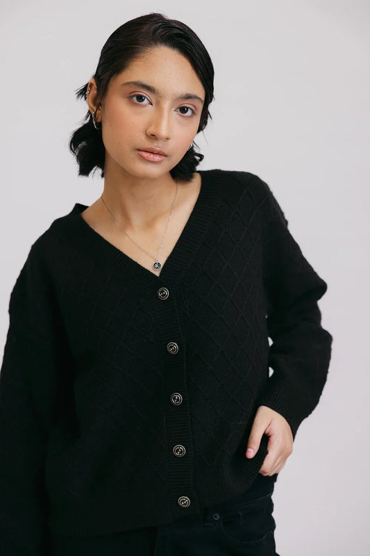 Picture of Full Sleeves V-Neck Cardigan Sweater - Available at Raja Sahib