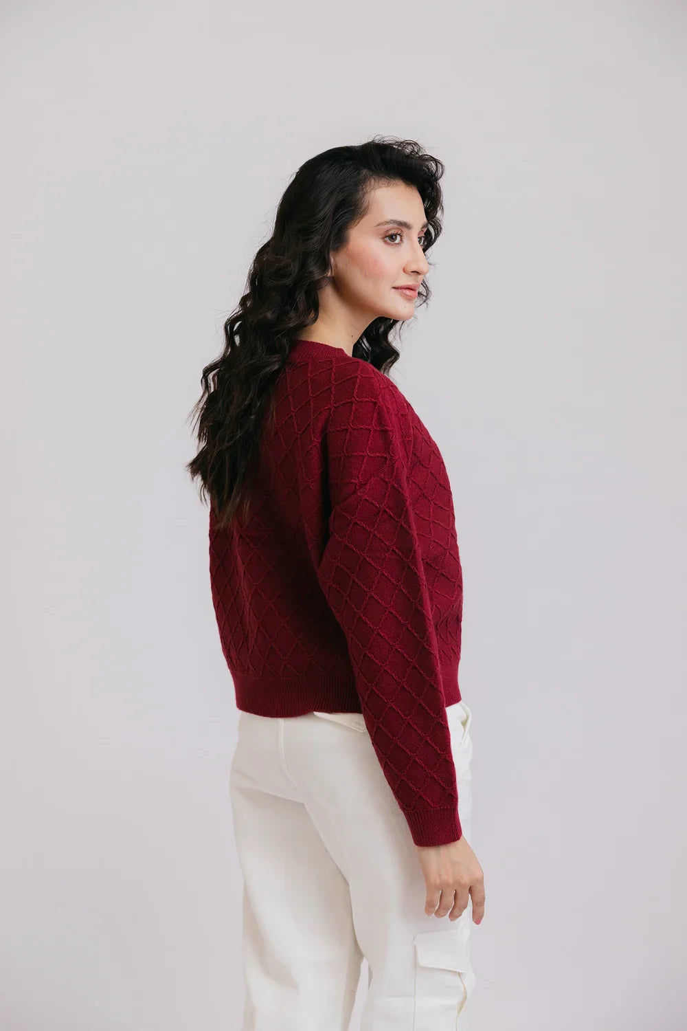 Picture of Full Sleeves V-Neck Cardigan Sweater - Available at Raja Sahib