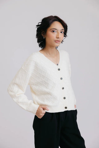 Picture of Full Sleeves V-Neck Cardigan Sweater - Available at Raja Sahib