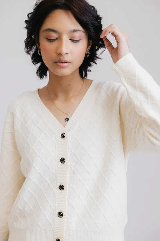 Picture of Full Sleeves V-Neck Cardigan Sweater - Available at Raja Sahib