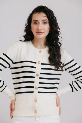 Picture of Full Sleeves Round Neck Cardigan Sweater - Available at Raja Sahib