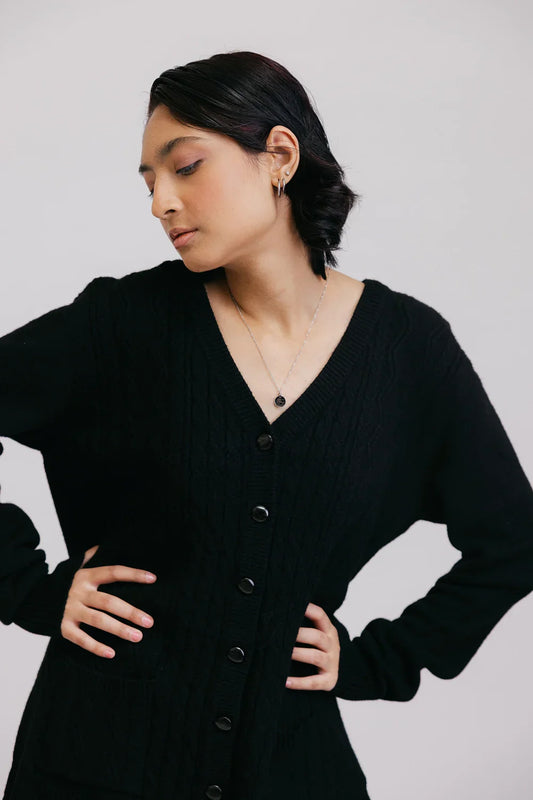 Picture of Full Sleeves V-Neck Cardigan Sweater - Available at Raja Sahib