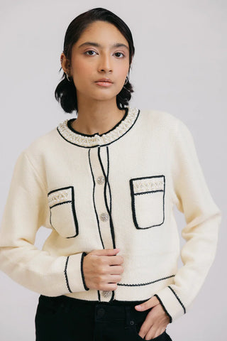 Picture of Full Sleeves Round Neck Cardigan Sweater - Available at Raja Sahib