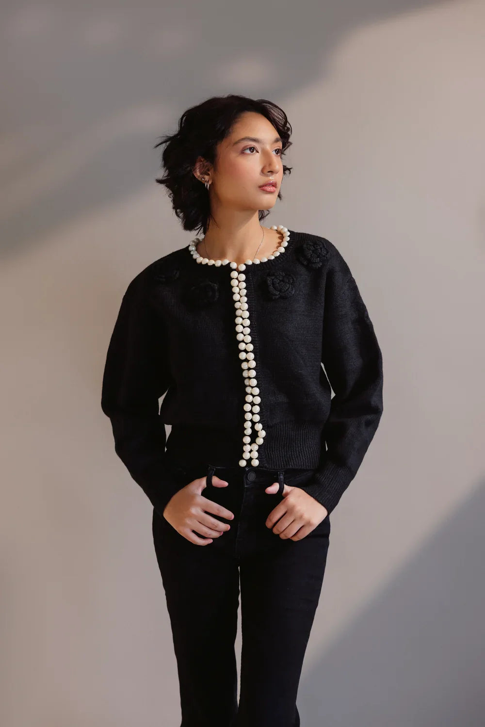 Picture of Full Sleeves Round Neck Cardigan Sweater - Available at Raja Sahib