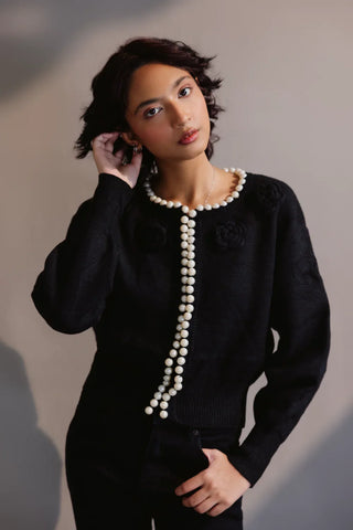 Picture of Full Sleeves Round Neck Cardigan Sweater - Available at Raja Sahib