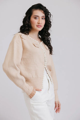 Picture of Full Sleeves Round Neck Cardigan Sweater - Available at Raja Sahib