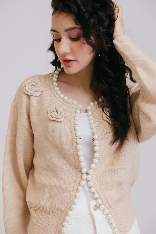 Picture of Full Sleeves Round Neck Cardigan Sweater - Available at Raja Sahib