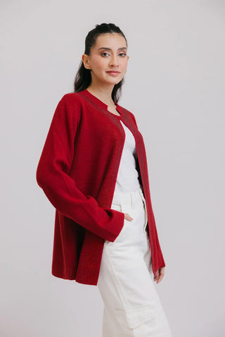 Picture of Full Sleeves Round Neck Cardigan Sweater - Available at Raja Sahib