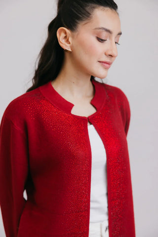 Picture of Full Sleeves Round Neck Cardigan Sweater - Available at Raja Sahib