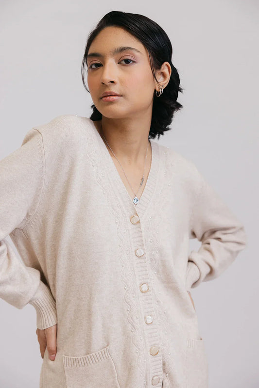 Picture of Full Sleeves V-Neck Cardigan Sweater - Available at Raja Sahib