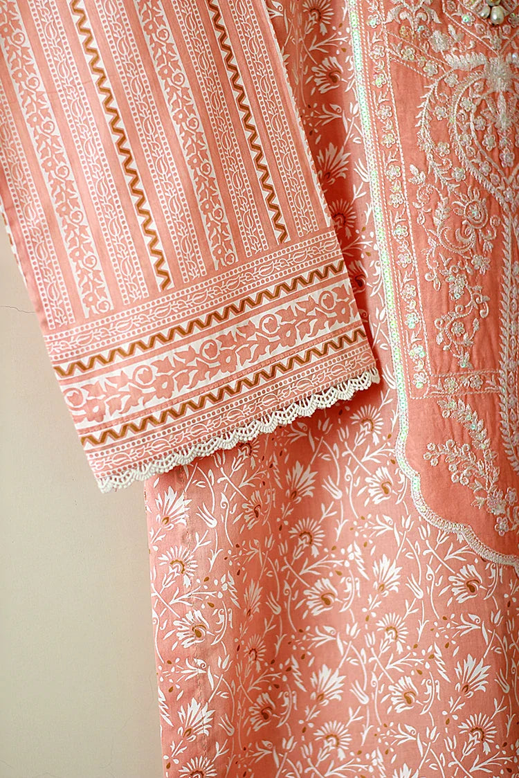 Picture of Kashish - Reaty to Wear 3 PC Lawn Suit - Peach - 6022C - Available at Raja Sahib