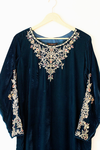 Picture of Kashish - Formals Luxury Pret - Navy - 7014A - Available at Raja Sahib