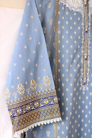 Picture of Kashish - Reaty to Wear 3 PC Lawn Suit - Blue - 7085 - Available at Raja Sahib