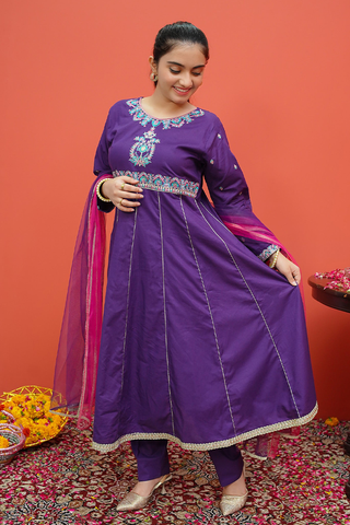 Picture of Modest - Cambric Embroidered 3 Piece Suit - 8185 - Available at Raja Sahib