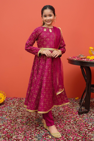 Picture of Modest - Cambric Printed 3 Piece Suit - 8195 - Available at Raja Sahib