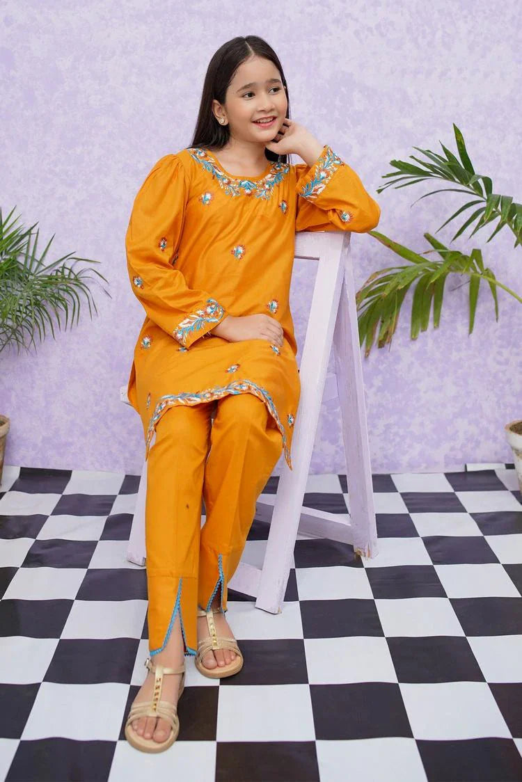 Picture of Modest - Girls Cotton Embroidered - 2 Piece Suit - 8485 - Available at Raja Sahib