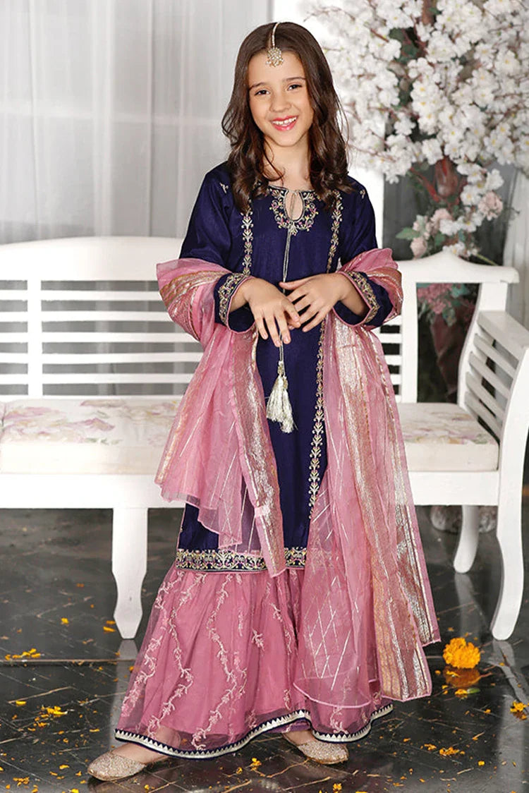 Picture of Modest - Kids Raw Silk Outfit - Gulnoor - Available at Raja Sahib