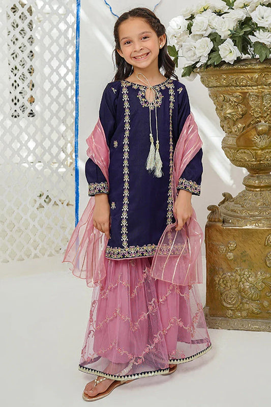 Picture of Modest - Embroidered Kids 3 Piece Suit - Gulnoor - Available at Raja Sahib