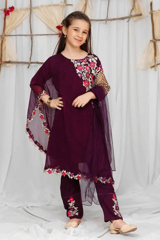 Picture of Pearl Cape Shirt Kids - Purple - Available at Raja Sahib