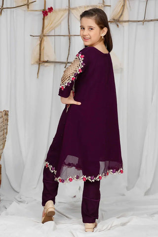 Picture of Pearl Cape Shirt Kids - Purple - Available at Raja Sahib