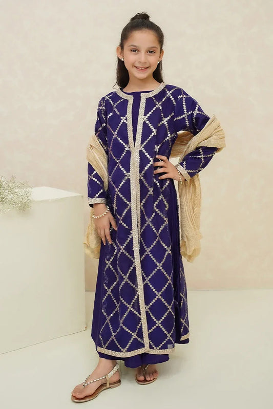 Picture of Modest - Girls 3 Piece Suit - Neel - Available at Raja Sahib