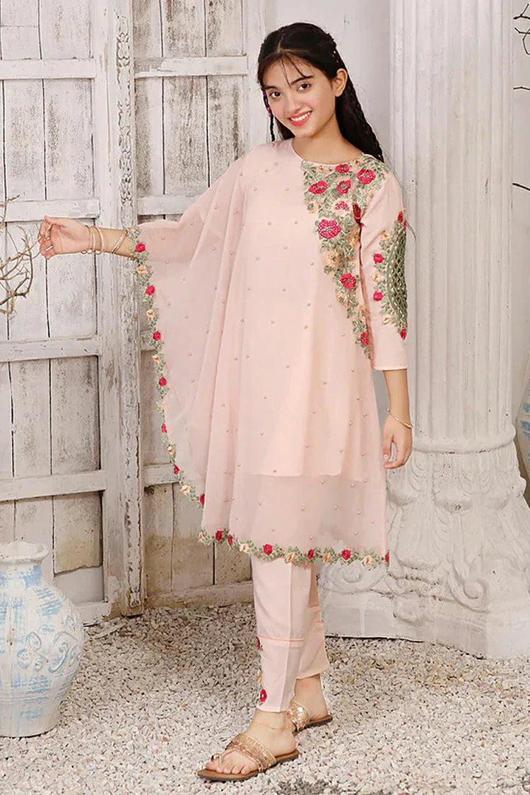 Picture of Modest - Pearl Cape Shirt - Peach - Available at Raja Sahib