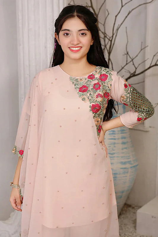 Picture of Modest - Pearl Cape Shirt - Peach - Available at Raja Sahib