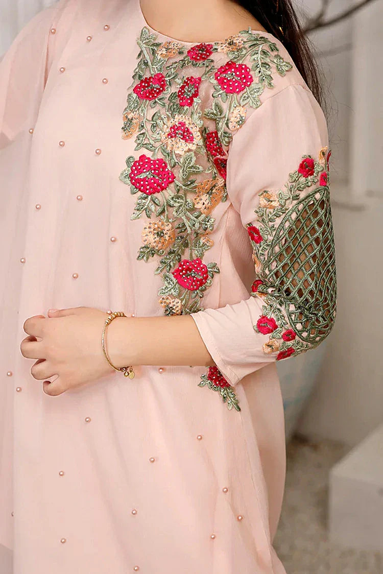 Picture of Modest - Pearl Cape Shirt - Peach - Available at Raja Sahib