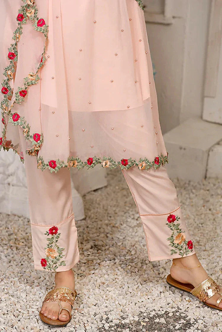 Picture of Modest - Pearl Cape Shirt - Peach - Available at Raja Sahib