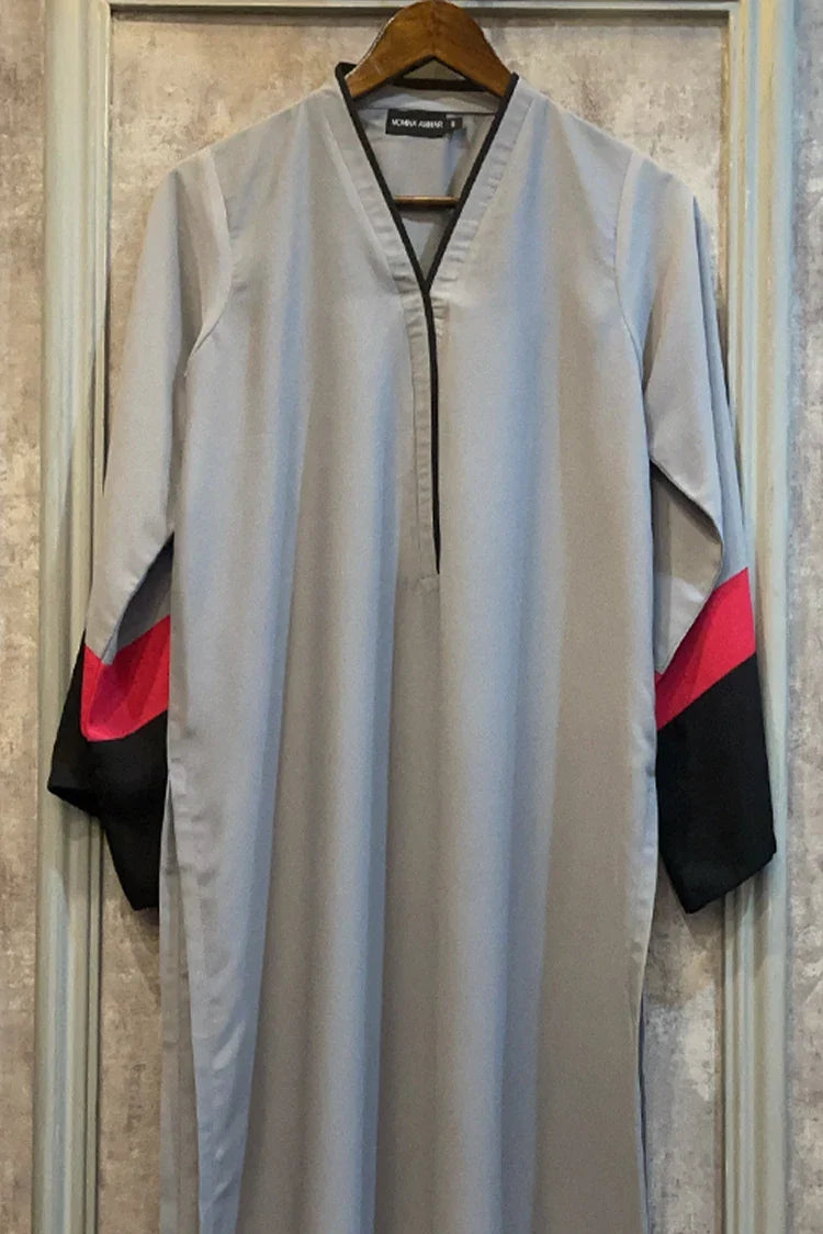 Picture of Manahils - Grey Red Shirt - 1 Pc - Available at Raja Sahib