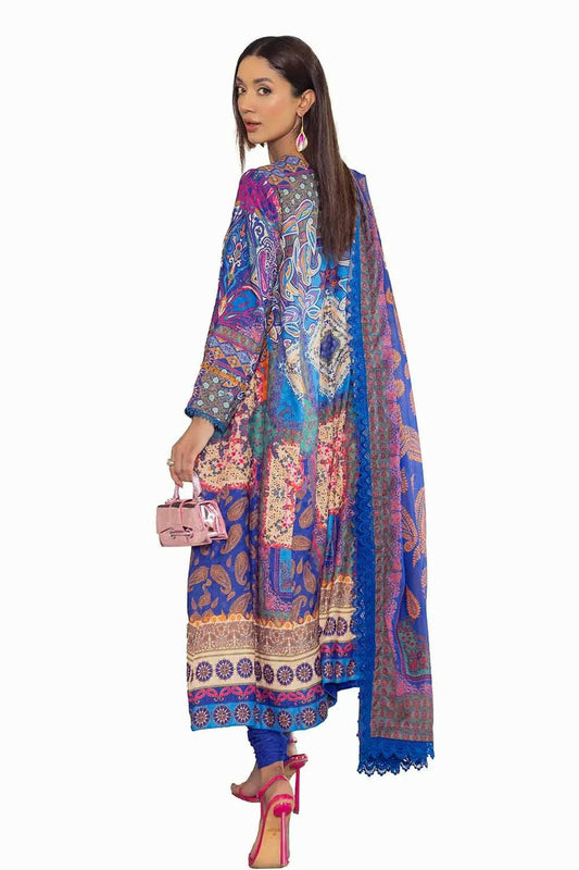 Picture of Gul Ahmed - La Soie Royal Silk Collection - 3PC Printed Jacquard Silk Suit S-42002 - Unstitched - Available at Raja Sahib