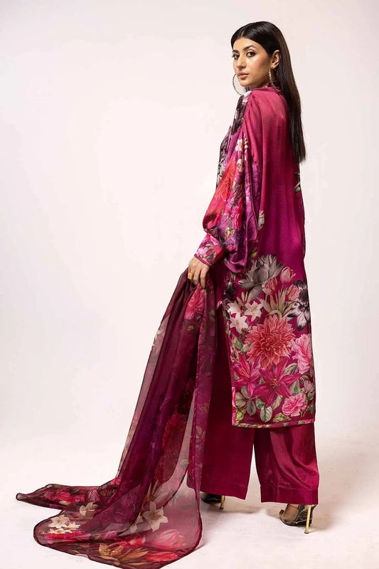 Picture of Gul Ahmed - La Soie Royal Silk Collection - 3PC Printed Silk Suit S-42006 - Unstitched - Available at Raja Sahib