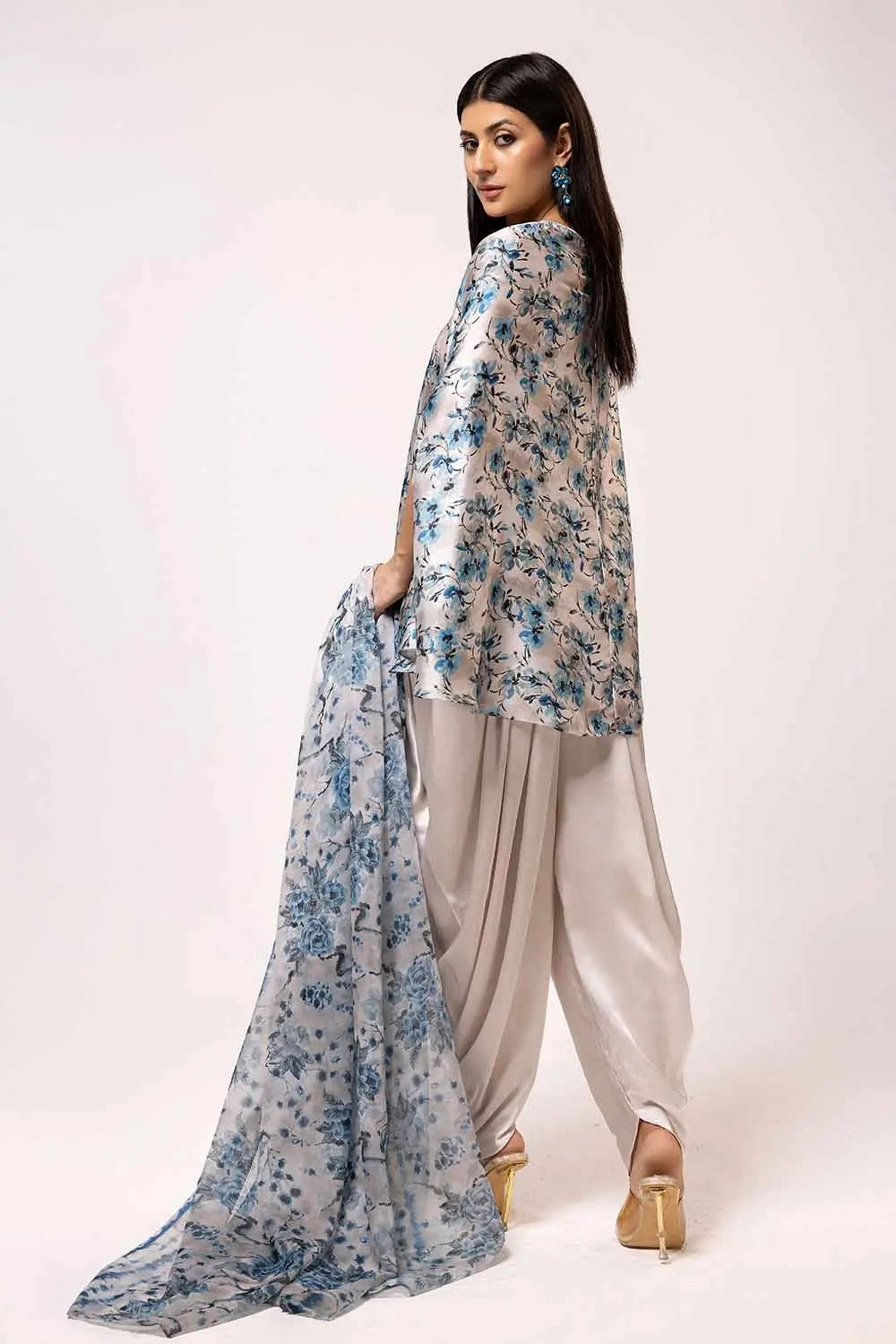 Picture of Gul Ahmed - La Soie Royal Silk Collection - 3PC Printed Silk Suit S-42007 - Unstitched - Available at Raja Sahib