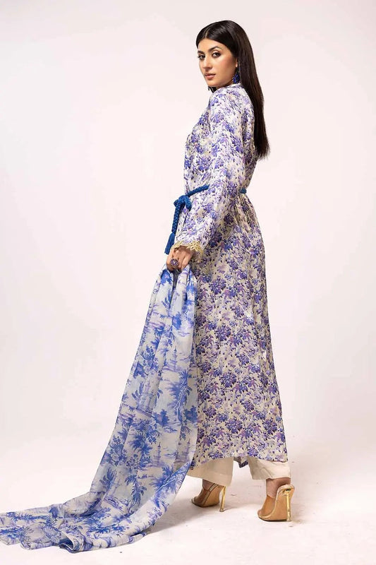 Picture of Gul Ahmed - La Soie Royal Silk Collection - 3PC Printed Silk Suit S-42013 - Unstitched - Available at Raja Sahib