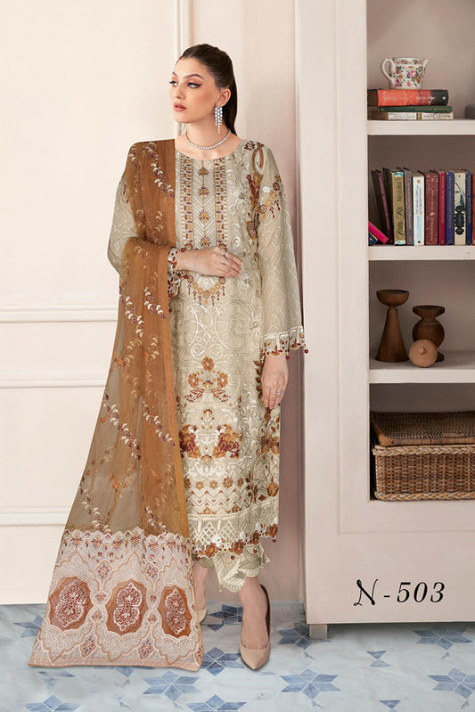 Picture of Ramsha - N 503 Nayab Weightless Chiffon Collection Vol 5 - Available at Raja Sahib