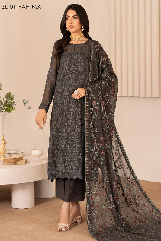 Picture of Zarif - ZL 01 FAHIMA Thread Works Chiffon Edit - Available at Raja Sahib