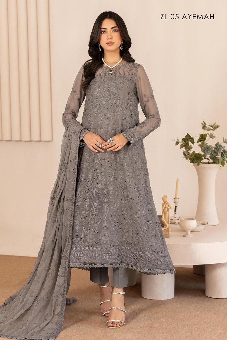 Picture of Zarif - ZL 05 AYEMAH Thread Works Chiffon Edit - Available at Raja Sahib