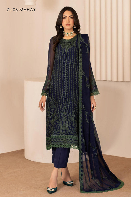 Picture of Zarif - ZL 06 MAHAY Thread Works Chiffon Edit - Available at Raja Sahib