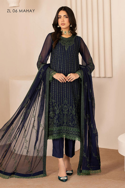 Picture of Zarif - ZL 06 MAHAY Thread Works Chiffon Edit - Available at Raja Sahib