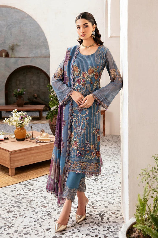 Picture of Ramsha - D 1202 Rangoon Embroidered Chiffon Collection Vol 12 - Available at Raja Sahib