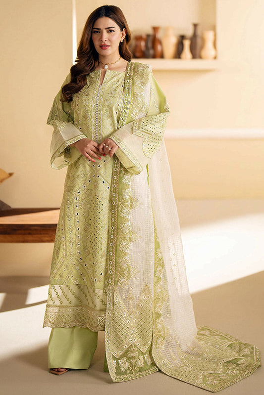 Picture of Maryum N Maria - MS24 634 LIly Green Yulia Eid ul Azha Luxury Lawn Collection Chapter 1 - Available at Raja Sahib