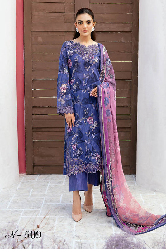 Picture of Ramsha - N 509 Rangrez Luxury Lawn Collection Vol 5 - Available at Raja Sahib