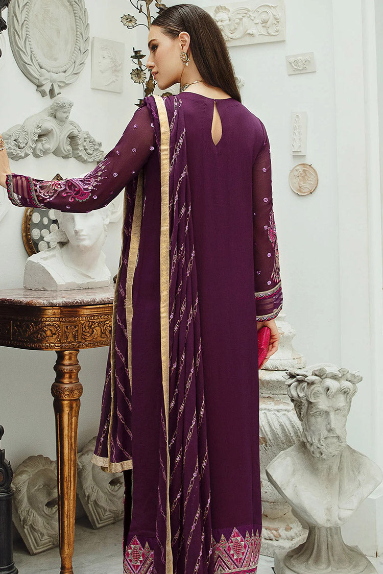 Picture of Freesia - SW23 502 PLUM Roshan Ariya Chiffon De Luxe - Available at Raja Sahib