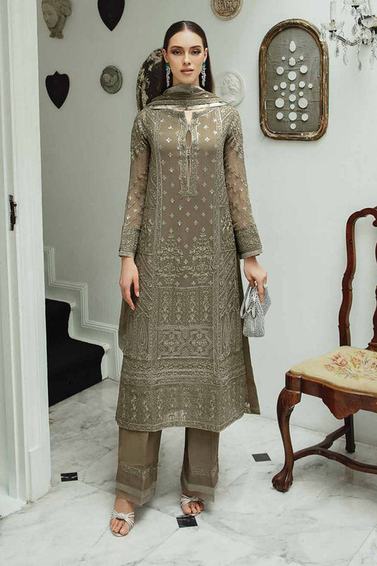 Picture of Freesia - SW23 504 Umber Zarin Ariya Chiffon De Luxe - Available at Raja Sahib