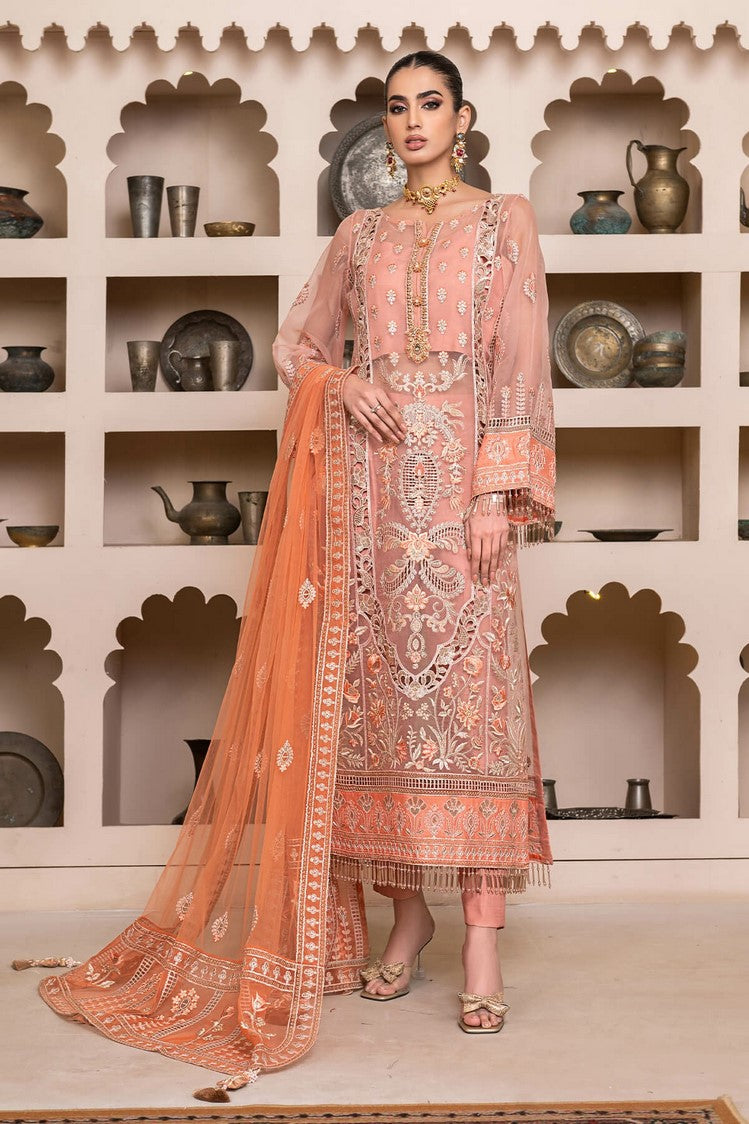 Picture of Janique - JJ Embelished Luxury Collection - D 01 Delight Pink - Unstitched - Available at Raja Sahib