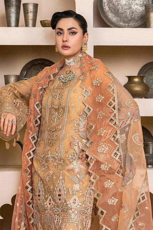 Picture of Janique - JJ Embelished Luxury Collection - D 03 Evening Gold - Unstitched - Available at Raja Sahib