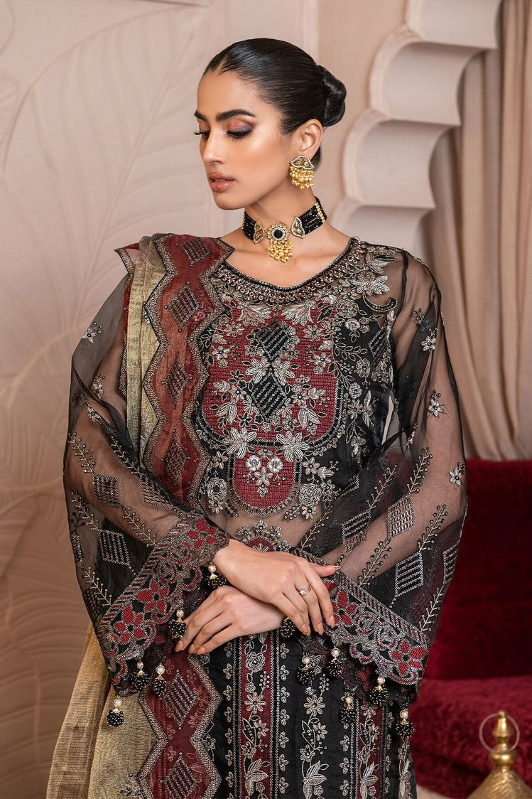 Picture of Janique - JJ Embelished Luxury Collection - D 06 Black Frescoe - Unstitched - Available at Raja Sahib