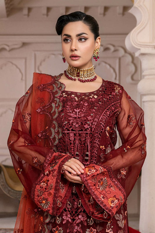 Picture of Janique - JJ Embelished Luxury Collection - D 07 Red Stone - Unstitched - Available at Raja Sahib