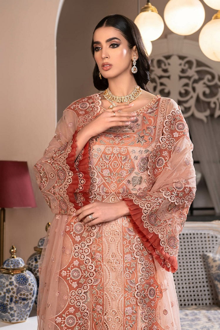 Picture of Janique - JJ Embelished Luxury Chiffon Collection Vol 2 - D 01 Peaceful Pink - Unstitched - Available at Raja Sahib