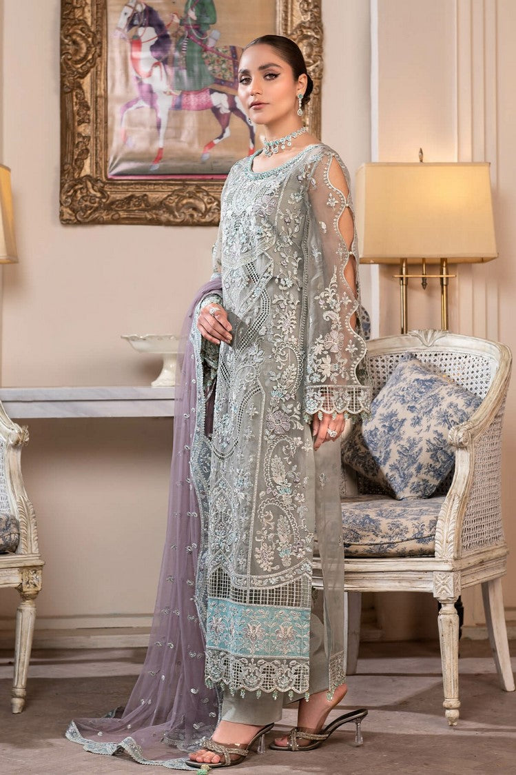 Picture of Janique - JJ Embelished Luxury Chiffon Collection Vol 2 - D 06 Gray Smoke - Unstitched - Available at Raja Sahib